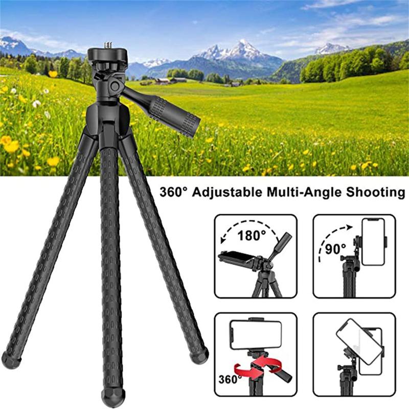 [Free shipping] Flexible Portable Digital Camera Stand Octopus Mini Tripod Desktop Phone Selfie Stick Mounting Tripod Holder with Hidden Phone Holder for iPhone, Selfie Accessories with Wireless Remote Cellphone Smartphone