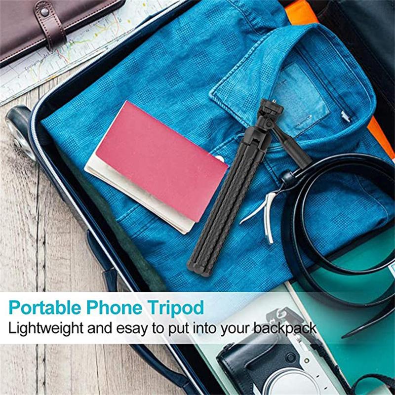 [Free shipping] Flexible Portable Digital Camera Stand Octopus Mini Tripod Desktop Phone Selfie Stick Mounting Tripod Holder with Hidden Phone Holder for iPhone, Selfie Accessories with Wireless Remote Cellphone Smartphone