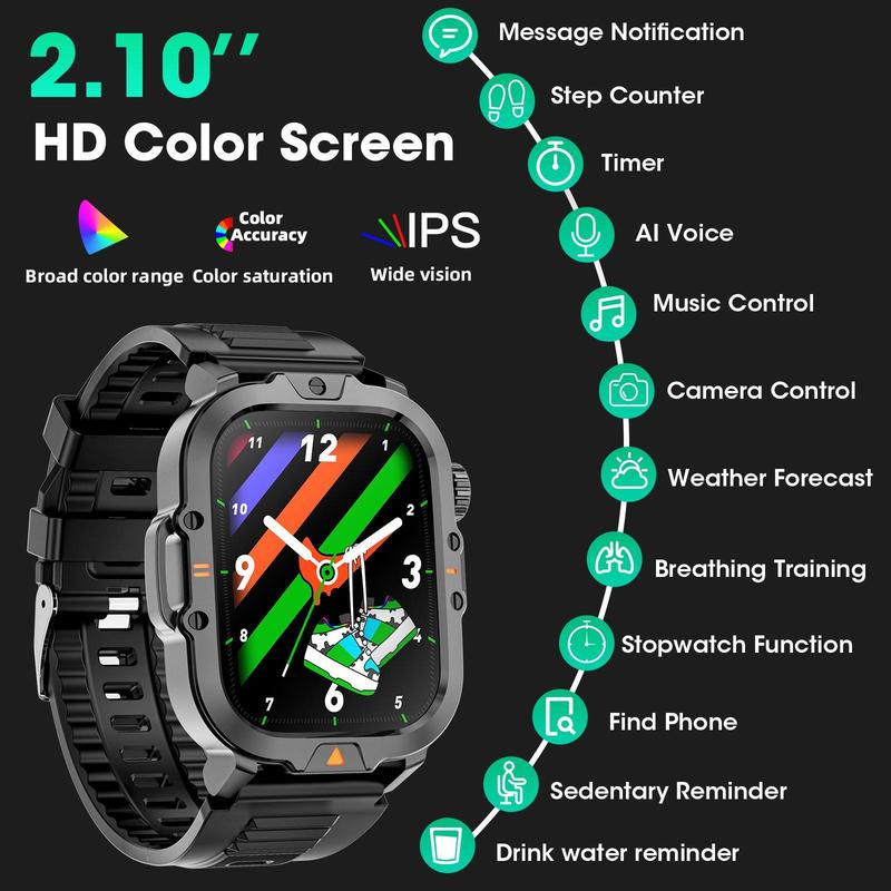 Multifunctional Smart Watch, Fashion Digital Watch with Phone Call & Music Control, Waterproof Sports Watch for Women & Men