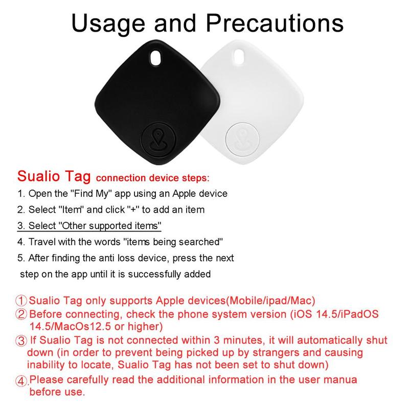 Smart Tag, Smart Tracker for Find My, IP45 Waterproof Tracker for Outdoor, Luggage Tracker for Phone, Compatible with Find M (iOS Only)