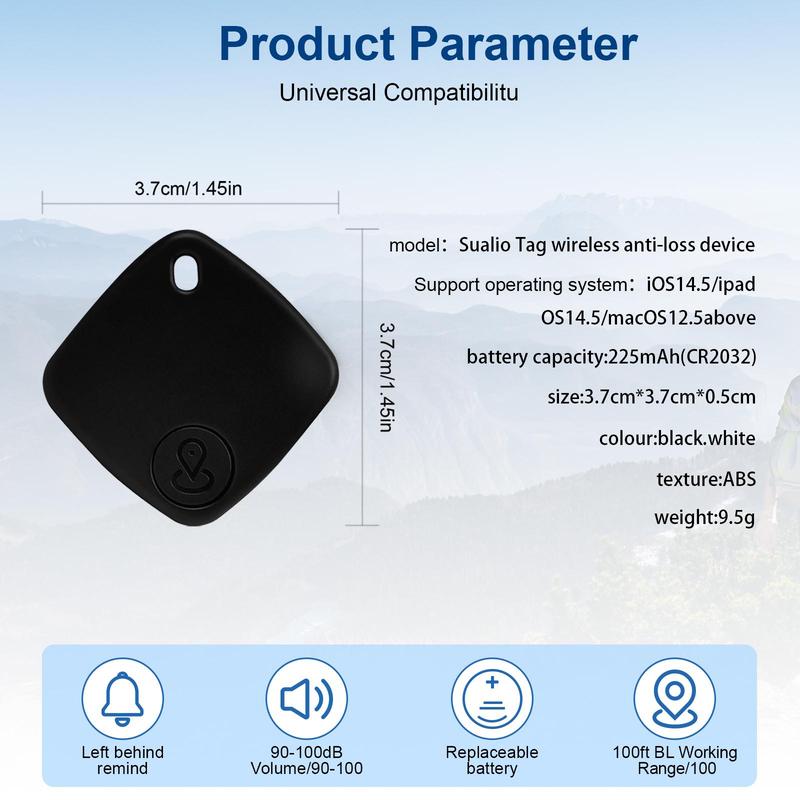 Smart Tag, Smart Tracker for Find My, IP45 Waterproof Tracker for Outdoor, Luggage Tracker for Phone, Compatible with Find M (iOS Only)