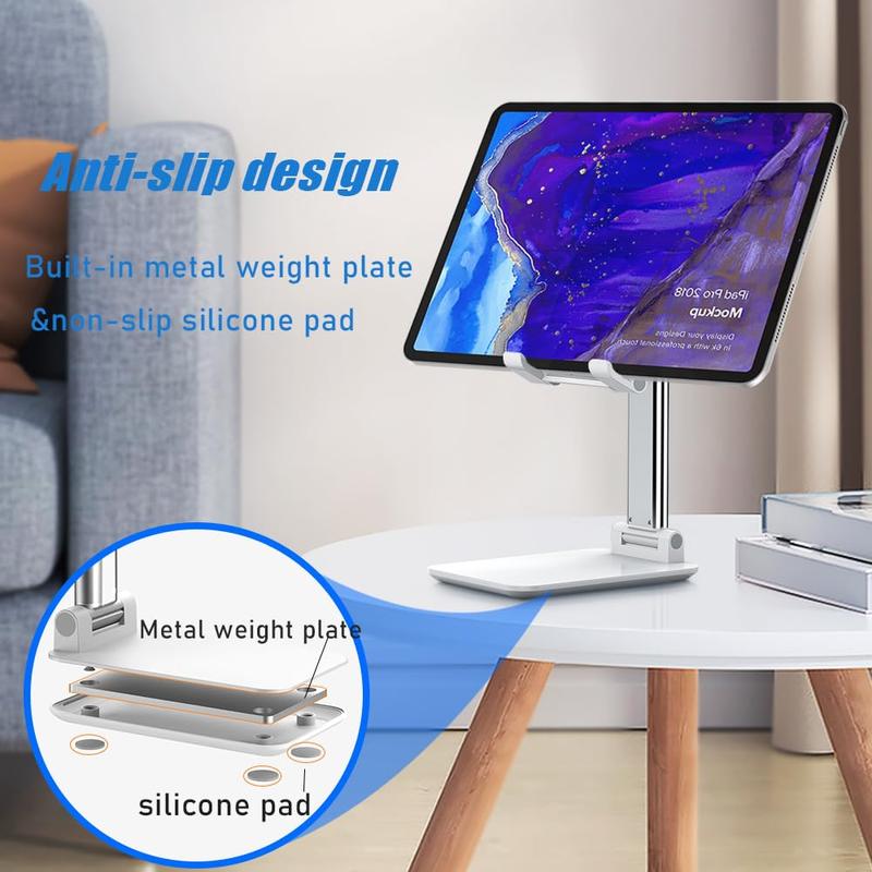 Angle Height Adjustable Phone & Tablet Holder, Foldable Cell Phone & Tablet Holder with Anti Slip Silicone Pad, Phone Accessories for Home & Office (1 Count)