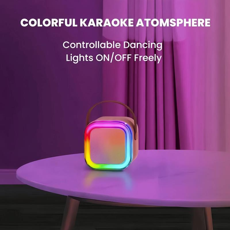 Mini Karaoke Machine for Kids Adults, Portable Bluetooth Karaoke Speaker with 2 Wireless Microphones for Kids Teens Adults Audio Microphone Sound