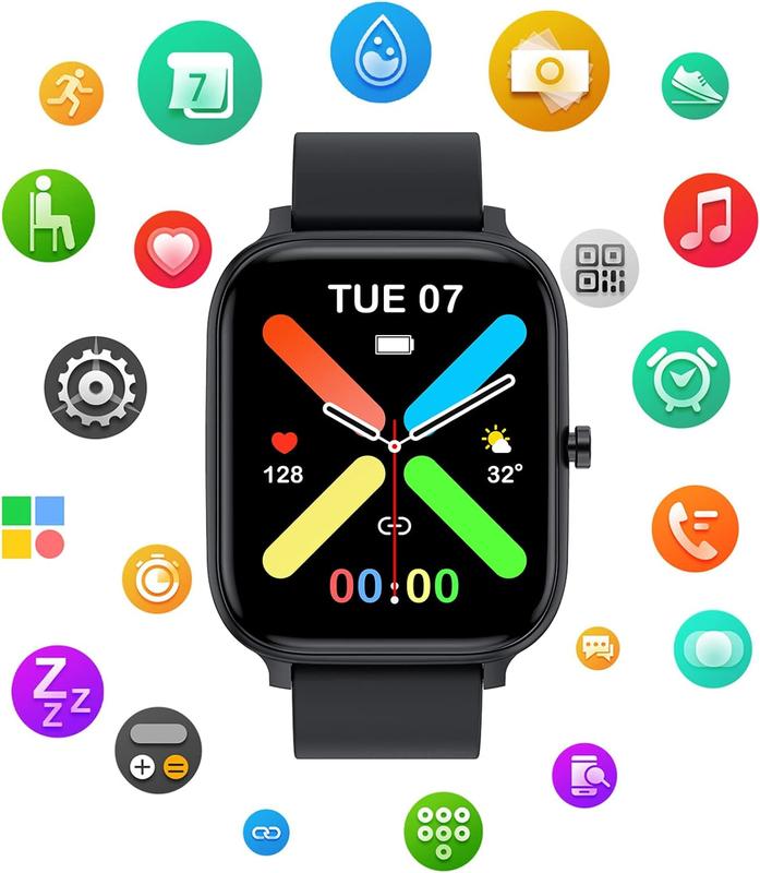 Smart Watch for Men Women Compatible with iPhone Samsung Android Phone 1.69 inch Full Touch Screen Bluetooth Chargeable