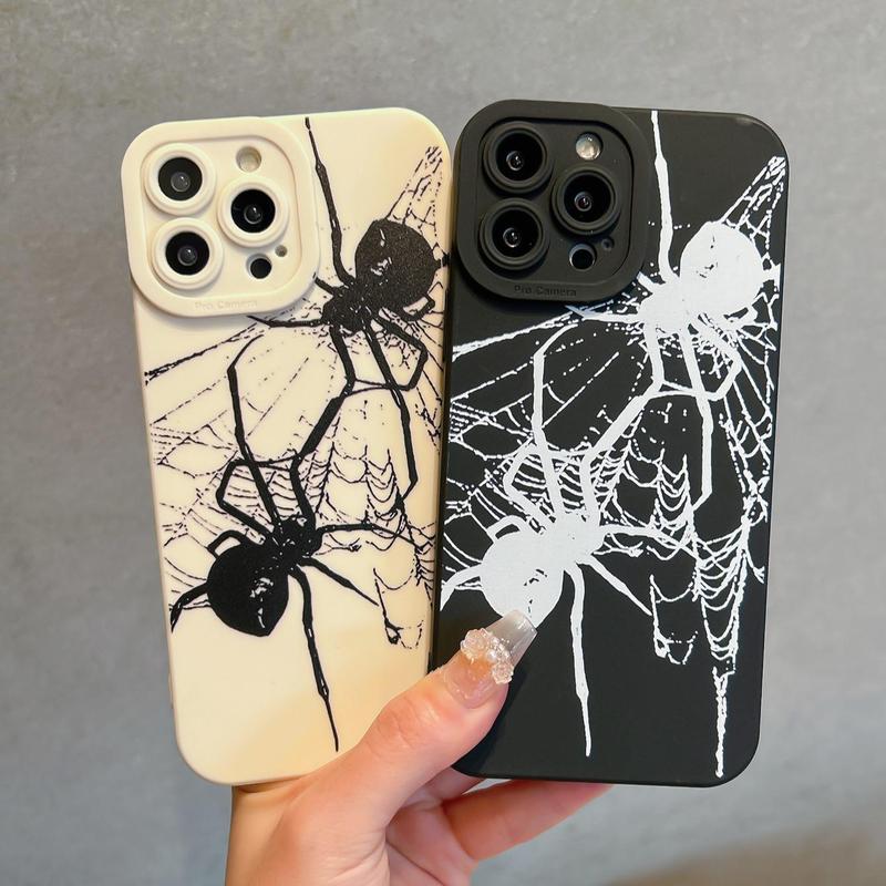 Creative Spider Pattern Phone Case, Summer TPU Anti-drop Decorative Phone Protector Cover, Smartphone Cases, Phone Accessories Compatible with iPhone 7 8 X 11 12 13 14 15 Plus Pro Max Phone Cases