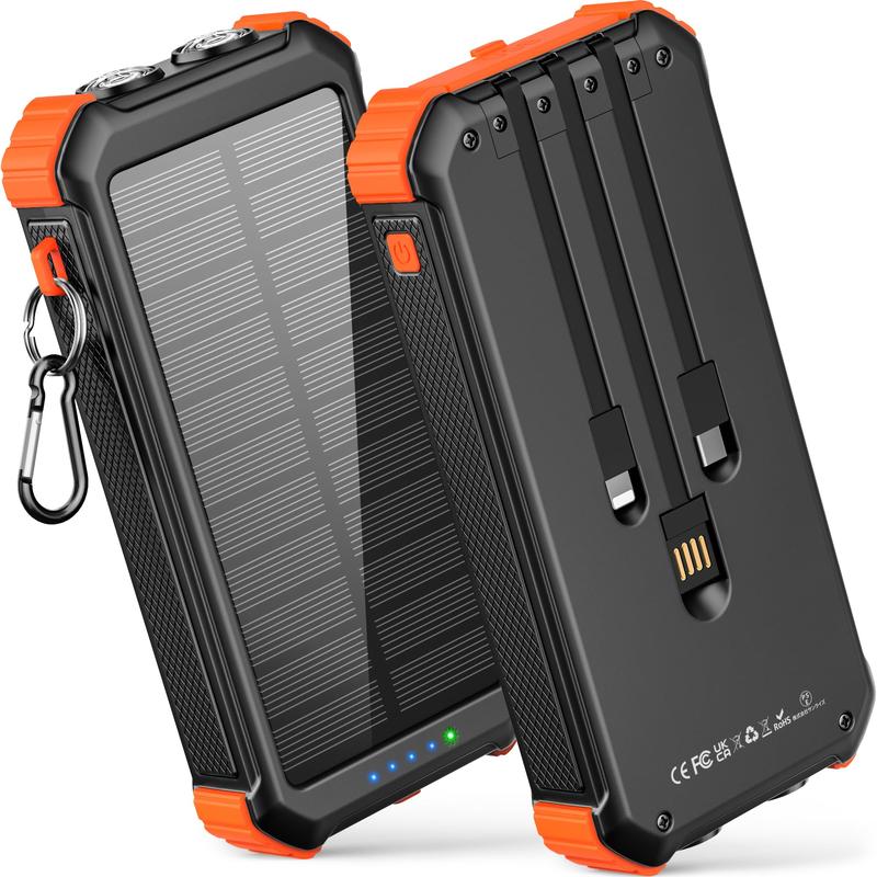 GNC M40000 Solar Power Bank 45800mAh, USB-C QC 3.0 Fast Charging for iPhone, Samsung, Google & More.