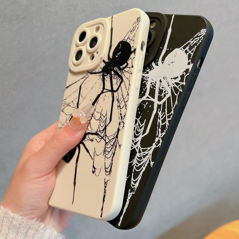 Creative Spider Pattern Phone Case, Summer TPU Anti-drop Decorative Phone Protector Cover, Smartphone Cases, Phone Accessories Compatible with iPhone 7 8 X 11 12 13 14 15 Plus Pro Max Phone Cases