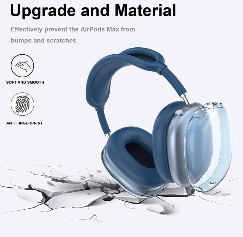 Ear Pad Case Cover for AirPods Max Headphones, Headphones Anti-Scratch Headband Protective for  AirPods Max,Clear Soft TPU Ear Cups Cover for AirPods Max, -Proof Accessory