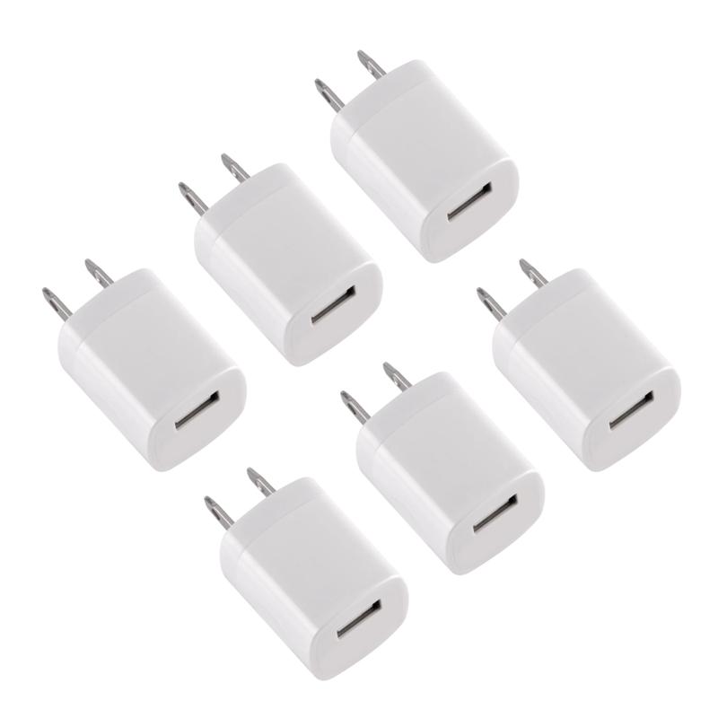 6-Pack USB Charger Cube, Wall Charger Plug, 6-Pack USB Adapter Power Plug Charging Station Box Base Replacement for iPhone 11 Pro Max X 8 7, iPad, Samsung Phones and More USB Wall Charging Block