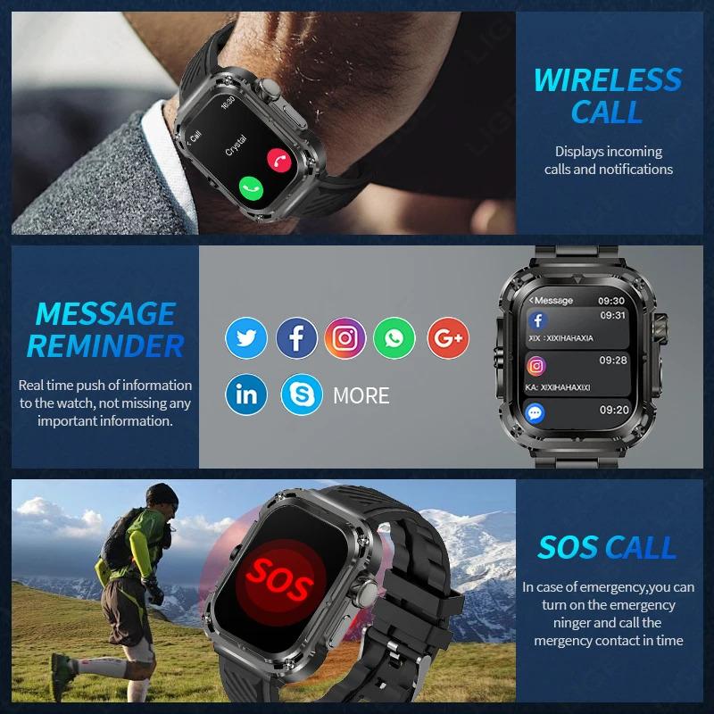 New GPS track smart watch for Xiaomi Huawei Compass 460mAh large battery sport watches NFC 2.1 