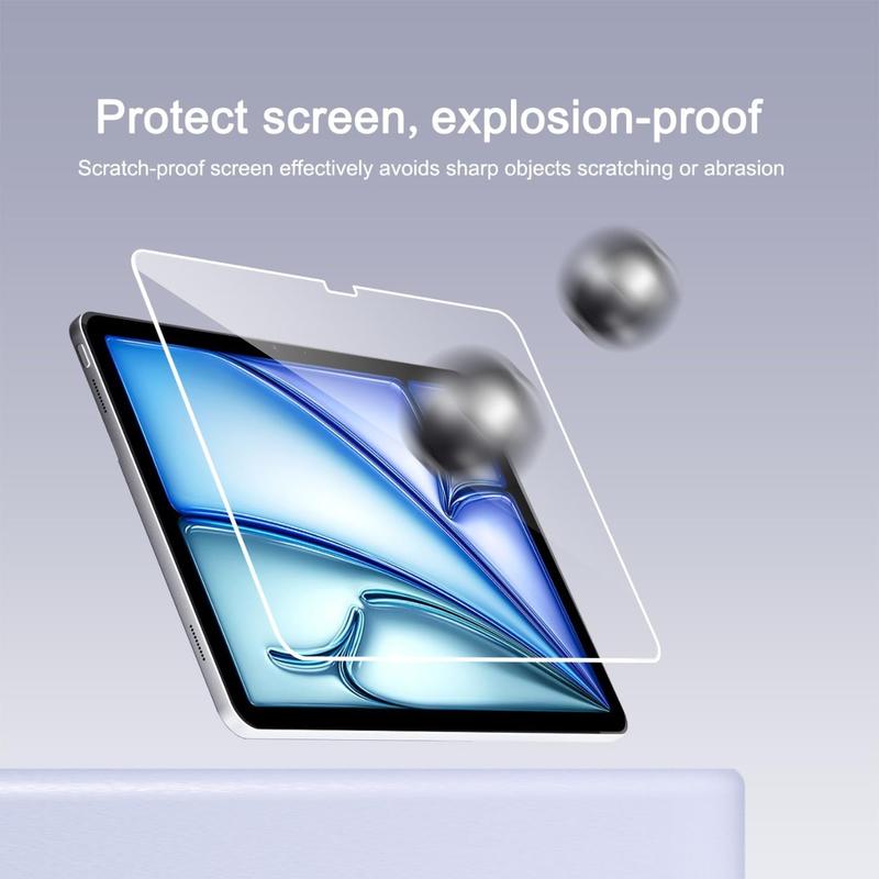 Screen Protector for iPad Air 11 Inch 6 Generation [2024 6th Gen], iPad Pro 11 Inch 2024 5th Generation Tempered Glass [Face ID & Apple Pencil Compatible][2 Pack]