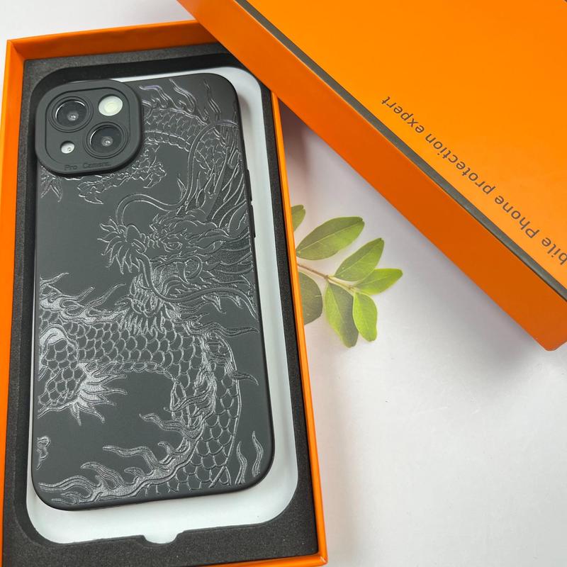 Creative Dragon Pattern Phone Case, Decorative Phone Protector Cover, Phone Accessories Compatible with iPhone 11 12 13 14 15 16 Plus Pro Max