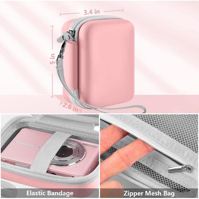 Digital Camera Case Compatible with FHD 1080P 44MP Point Digital Camera, Compact Camera for Teens - Pink (Case Only)