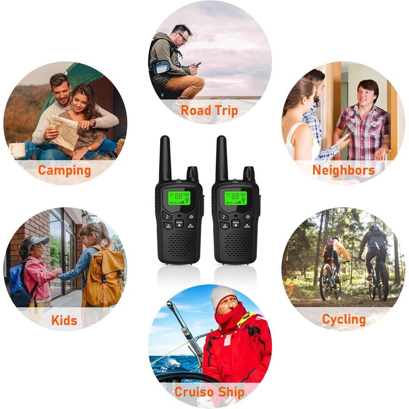 Walkie Talkies,Erelis Long Rang Walkie with 22 FRS Channels,Walkie Talkies for Adults with Lamp,VOX,LCD Display  Audio Communication