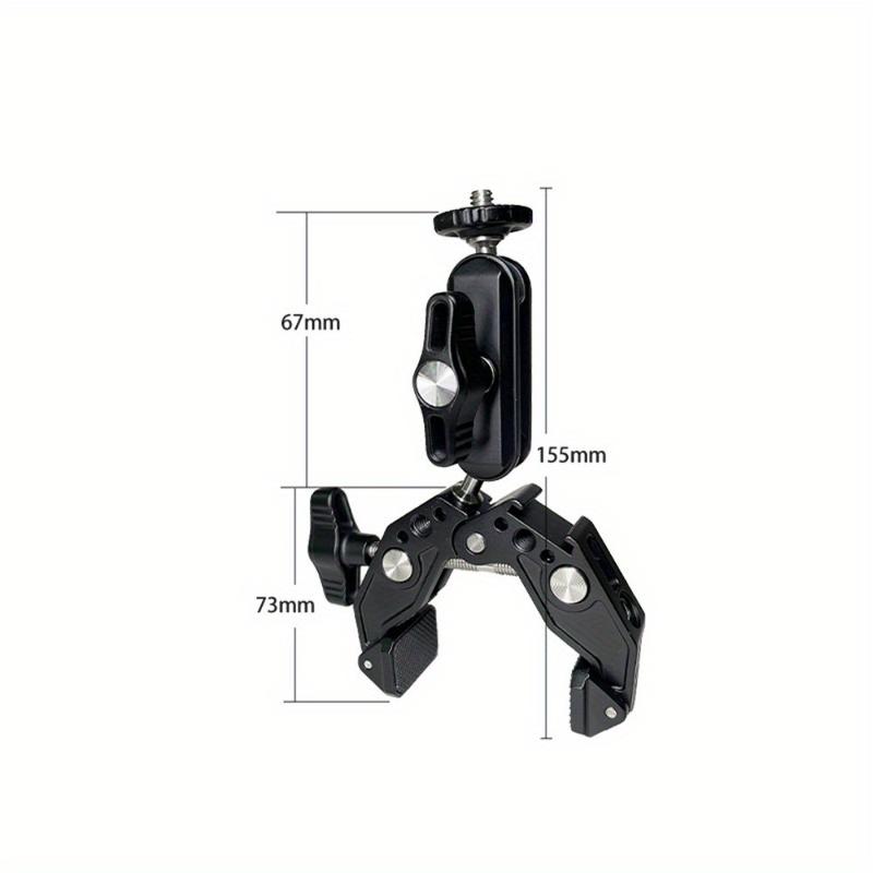 Super clip camera stand equipped with magic arm, cold shoe stand suitable for desktop studio lighting, reflective mirror for photography, crossbar