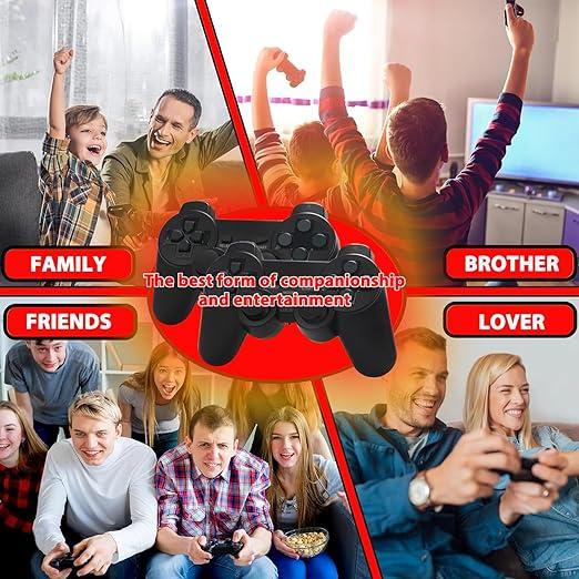 Upgrade Wireless Retro Game Console Stick, Retro Video Game Stick Built in 20000+ Games with 15 Emulators, 4K HDMI Output with 2 2.4G Wireless Controllers (64GB Memory Card) playstation playstation