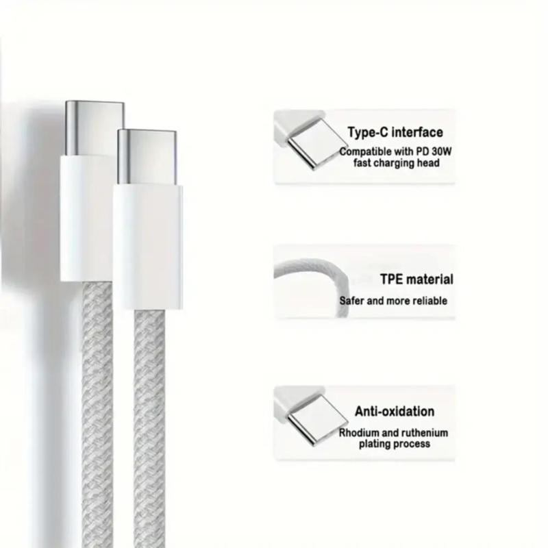 PD 20W USB C Fast Charger & Type C to C Cable Set, 2 Sets Fast Charging Head & Cable Cord, Phone & Tablet Accessories for iPhone 15 Plus 15 Pro Max, iPad Pro 12.9 11 inch 4 3 Generation Air Mini