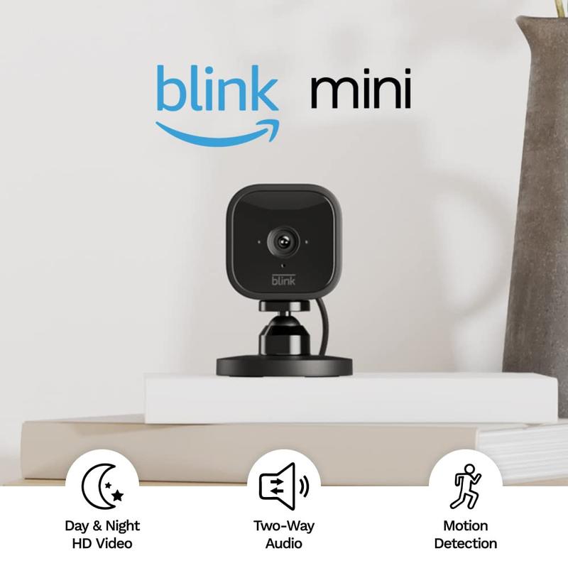 2 Pack Blink Mini Indoor 1080p Wi-Fi Security Camera with Motion Detection, Night Vision - Black