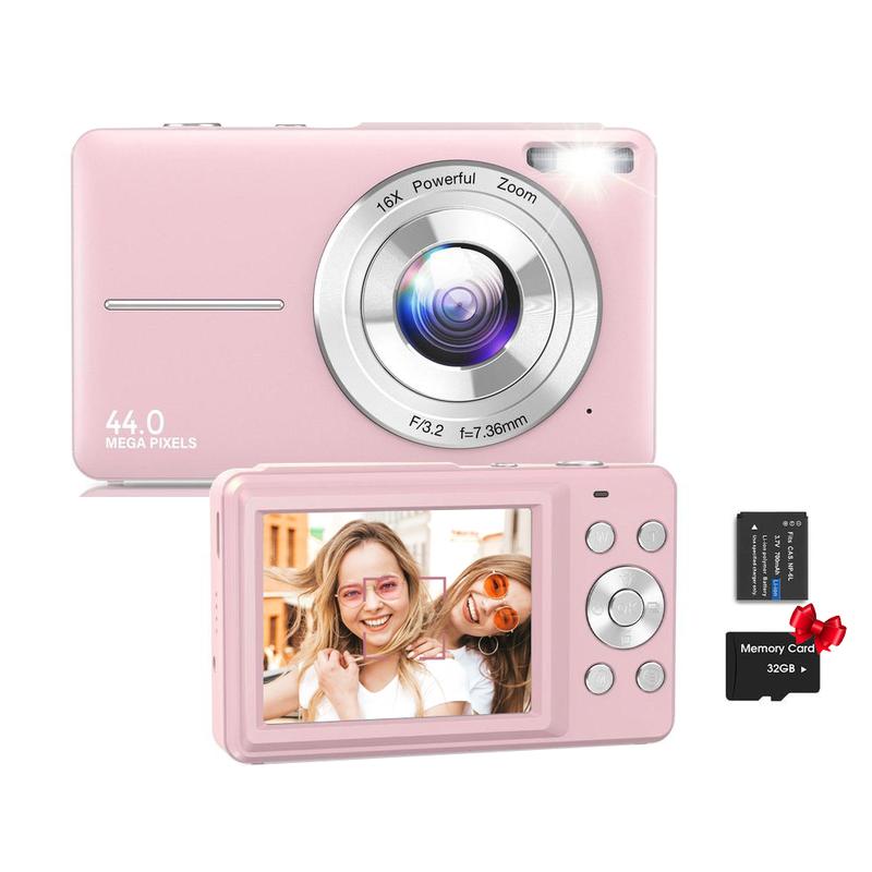 Portable Digital Camera, 1 Piece 1080P HD Mini Digital Camera Portable Digital Camera for Summer Shooting, Compact Small Camera, 32g Memory Card ,16x Zoom Digital Cameras, Ideal for Gift.