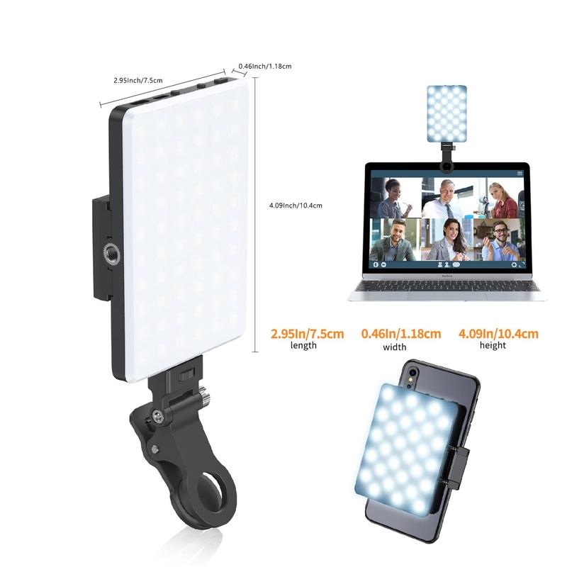 Smartphone Selfie Light with Phone Holder for Summer, 1 Count Clip Design USB Rechargeable Selfie Fill Light for iPhone Android Phones, Content Creator Tools, Phone Accessories, Lens Buddy, Adjustable LED Light for Live Streaming, Camera Accessories