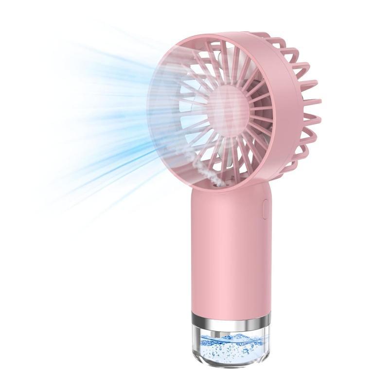 Portable Mist Fan, Misting Fan Portable, Handheld Personal Mister Fan, Spray Water Mist Fan, Charging Design Electric Fan for School, Camping, Car, Handheld Misting Humidifier Fan Mobile Usb Protection Chargeable