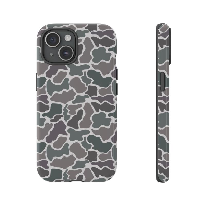 Old Camo Pattern Tough Case For Couples, iPhone Case, Camouflage Duck Hunting Pattern, Holiday Gifts, Gift For Her, Gift For Him