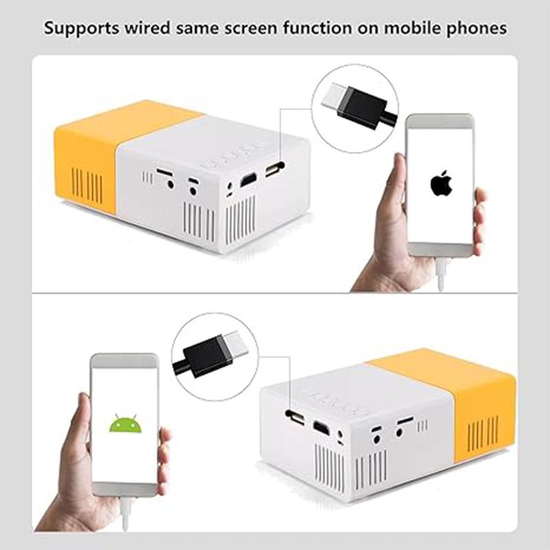 Mini Projector, 3000ANSI Lumens Basic Model, Native 240P Supports Decoding 1080P Video Playback, Compatible With HD, USB, Laptop Computers