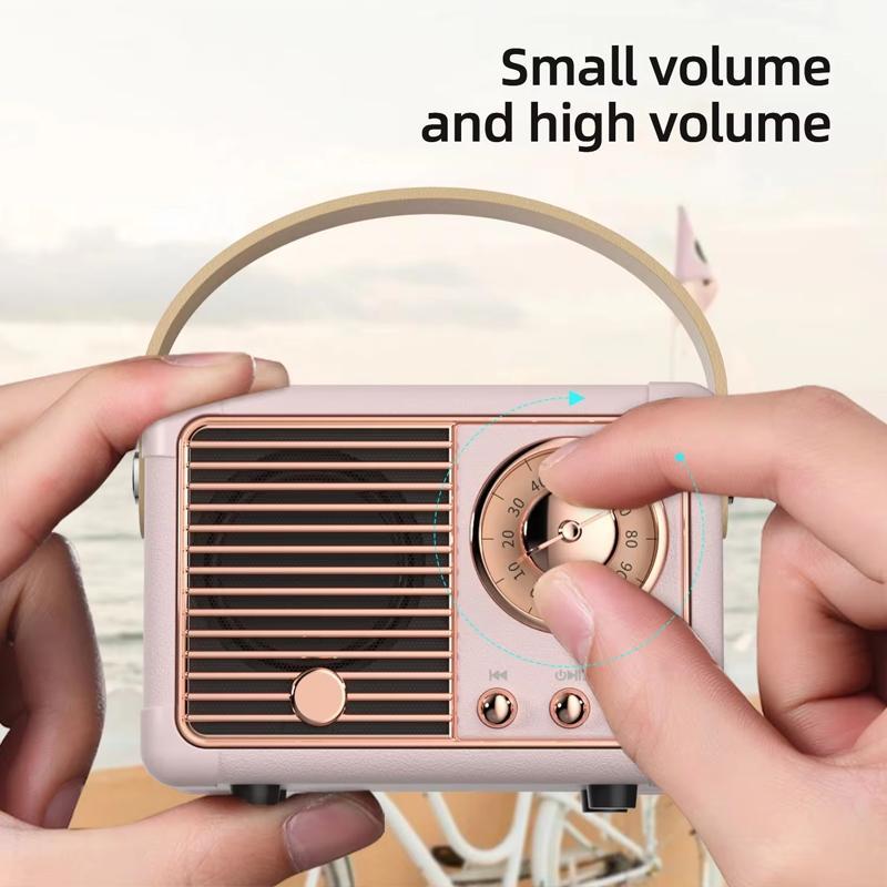 Portable Wireless Speaker, 1 Count USB Rechargeable Retro Radio Design Speaker, Wireless Bluetooth-compatible Speaker for Home, Outdoor, Car, Travel