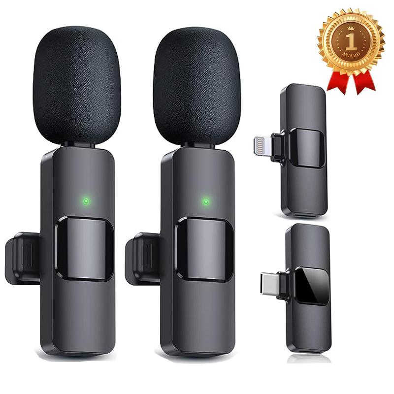 BIG SALE! Wireless Lavalier Microphone for  iPhone、Android、Wireless Lavalier Microphone  Professional Recording  Suitable for Speeches Essential for Teaching Demonstrations, Mini Microphone with Noise Reduction for Video Recording, Vlog, TikTok