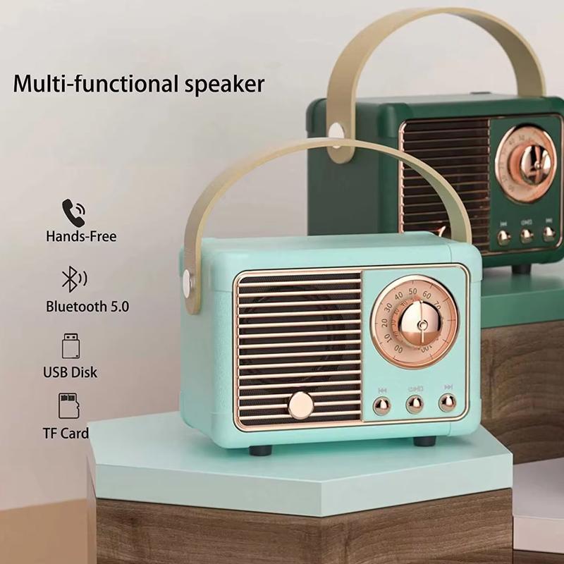 Portable Wireless Speaker, 1 Count USB Rechargeable Retro Radio Design Speaker, Wireless Bluetooth-compatible Speaker for Home, Outdoor, Car, Travel