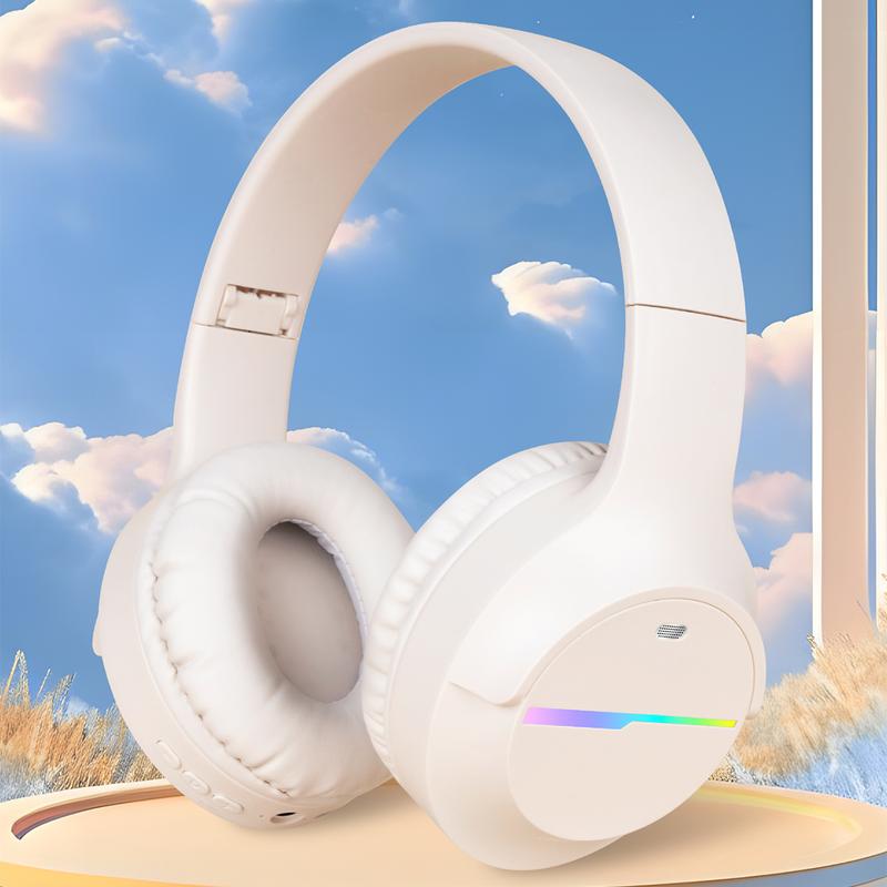 Bluetooth Headphones Colorful Lights Wireless Kids Headphones, 85H Playtime,Over Ear Headphones Built-in Mic for iPad Tablet Airplane