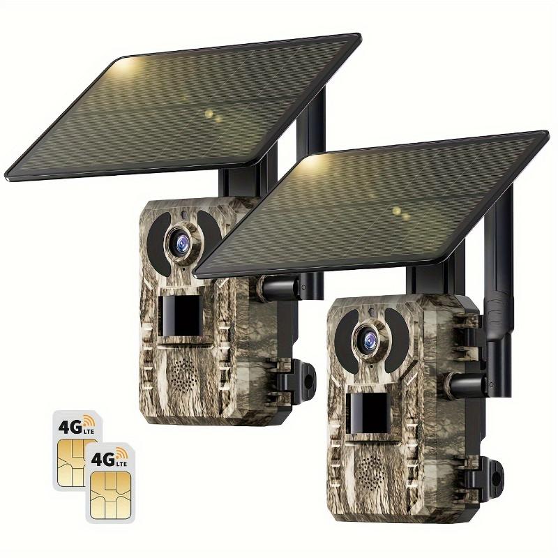 3pcs 4G LTE Cellular Trail Camera 1pc, With Real-time Viewing And HD Night Vision, Built-in SIM Card, Remote Phone Access, 0.2S Motion Activation Function, With Solar Panel For Use In Places Without WiFi Signal, Hunting Camera For The Wild,