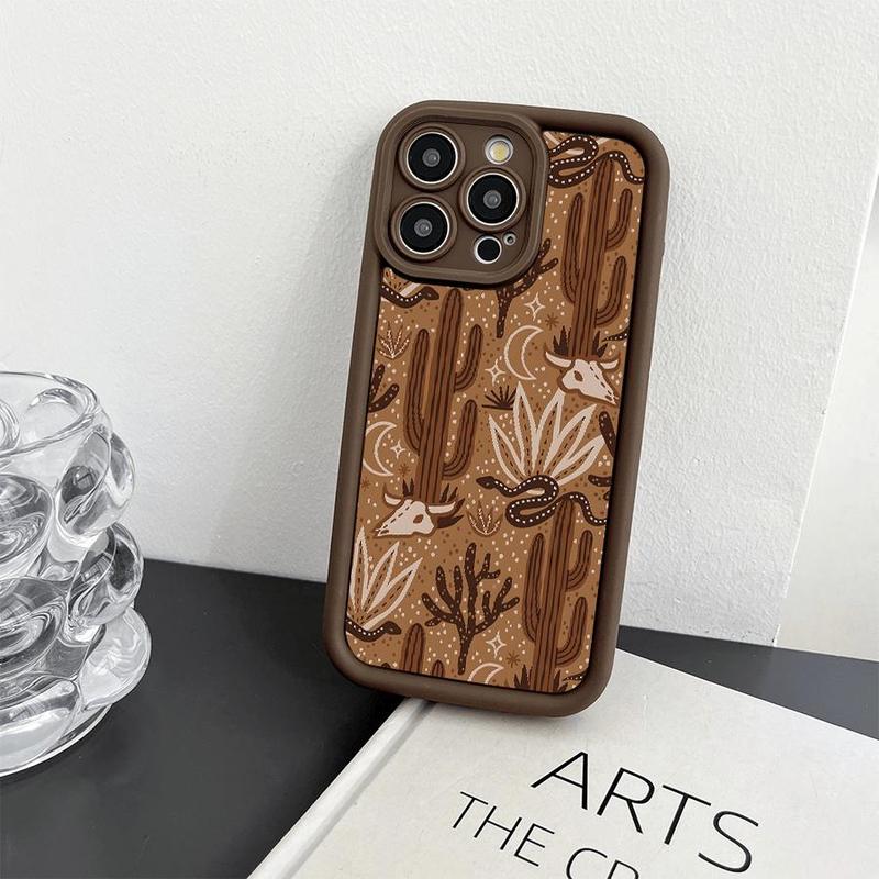 Cactus Pattern Phone Case, Decorative Phone Protector Cover, Phone Accessories Compatible with iPhone 16 15 14 13 12 Pro Max