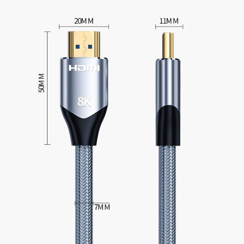 RGS 8K HDMI 2.1 Cables 5FT Ultra High Speed 48Gbps 8K@60Hz 7680x4320 4K@120Hz Nylon Braided PVC Cords for Devices Accessories Display Connection