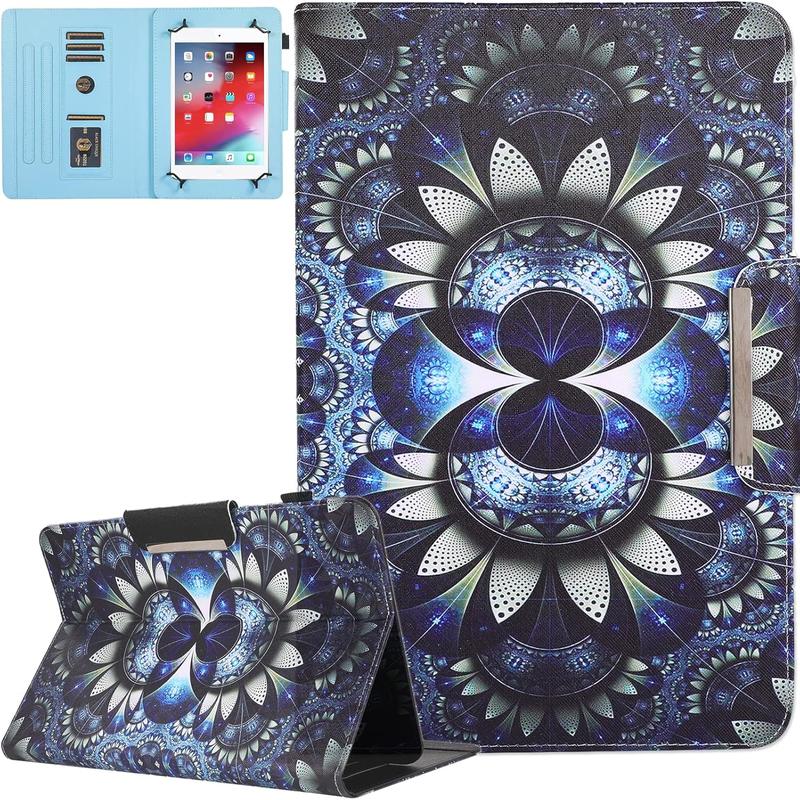 10 Inch Tablet Case, Universal 10 10.1 Inch Android Tablet Cover, Multi-Angle Viewing Stand Case for 9.5-10.5 Inch Tablet, 3D Flower