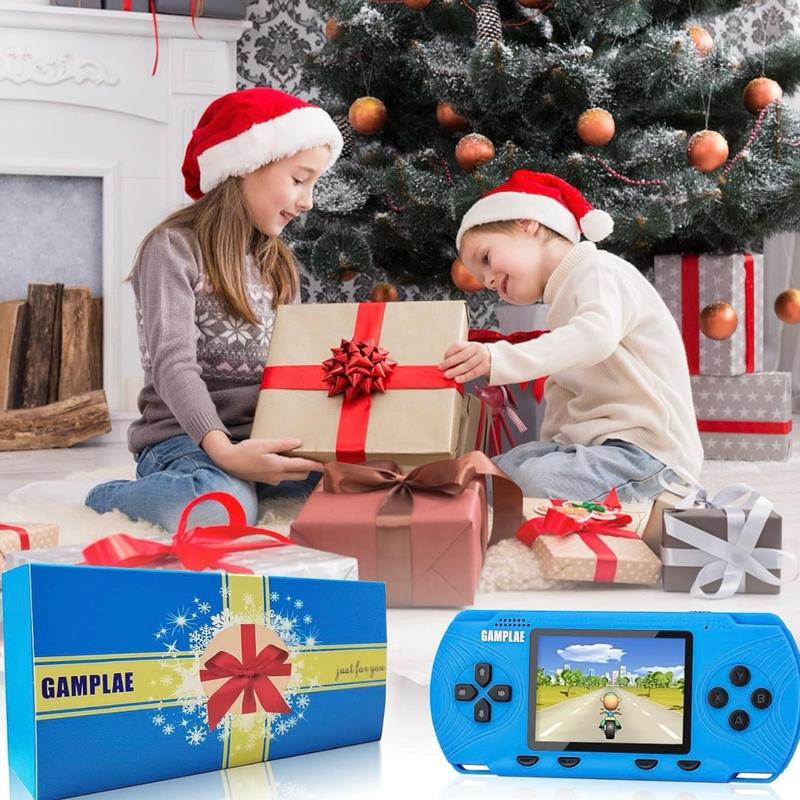 Handheld Games for Kids, Handheld Game Console Built-in 258 HD Classic Retro Games Rechargeable Battery, 3.0'' Large Screen, TV Output Retro Game Console Birthday Xmas Toy Gift for Boys Girls, (Blue) Cable Shell Protection