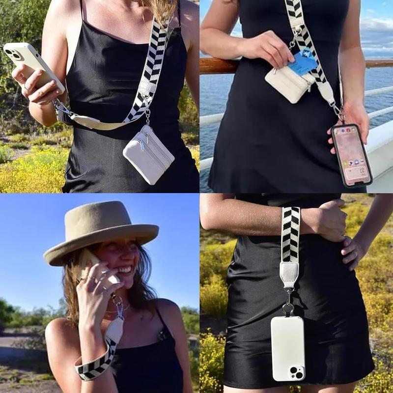 Clip and Go Strap For Phone With Wallet Crossbody, Phone Strap With Wallet, Phone Strap Crossbody With Zipper Pouch Wallet, Phone Wallet, And Cell Phone Holder Badge Accessories Smartphone