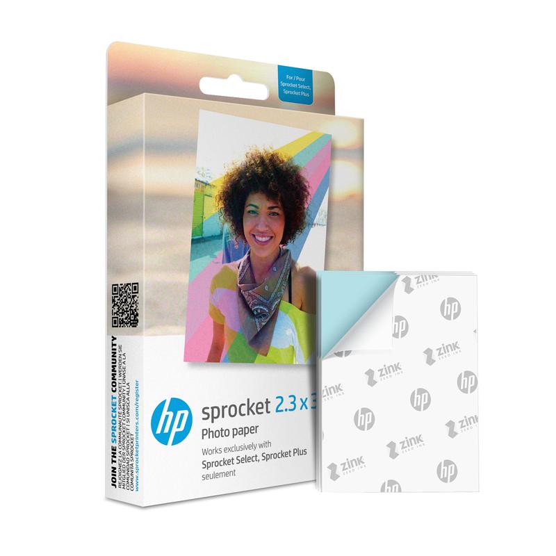 HP Sprocket 2.3 x 3.4 Premium Instant Zink Sticky Back Photo Paper (20 Sheets) Compatible with HP Sprocket Select and Plus Printers.