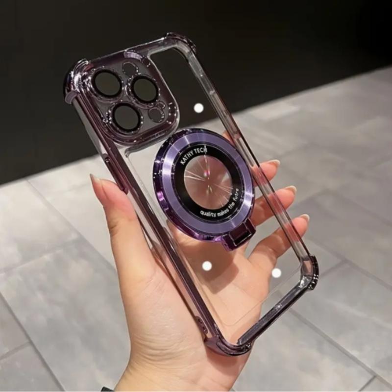 Clear Phone Case with Ring Bracket, Anti-drop Cellphone Protective Case, Shockproof Mobile Phone Cover for iPhone