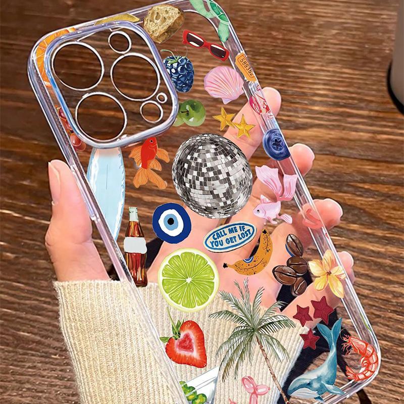 Fashionable TPU Phone Case, Decorative Phone Protector Cover, Phone Accessories Compatible with iPhone 11 12 13 14 15 16 Pro Max