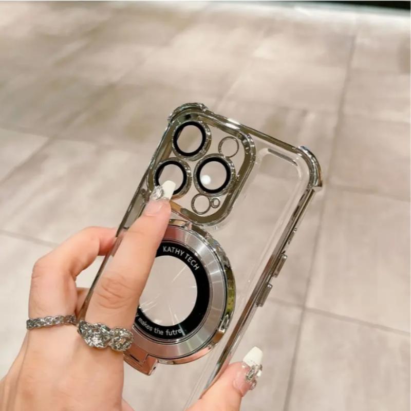 Clear Phone Case with Ring Bracket, Anti-drop Cellphone Protective Case, Shockproof Mobile Phone Cover for iPhone