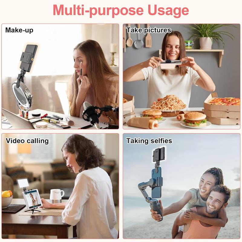 Rechargeable Clip Fill Video Conference Light, Selfie Light for Phone Android Camera iPad Laptop LED Phone Light for Makeup  Selfie Vlog