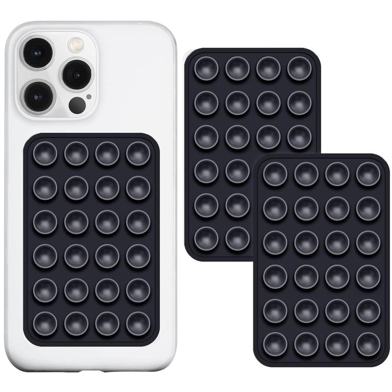 6Pack Silicone Suction Phone Case Mount, Strong Grip Holder for Non Slip Sticky Phone Grip for Cellphone Selfies and Videos Silicon Adhesive Suction Cup Phone Mount