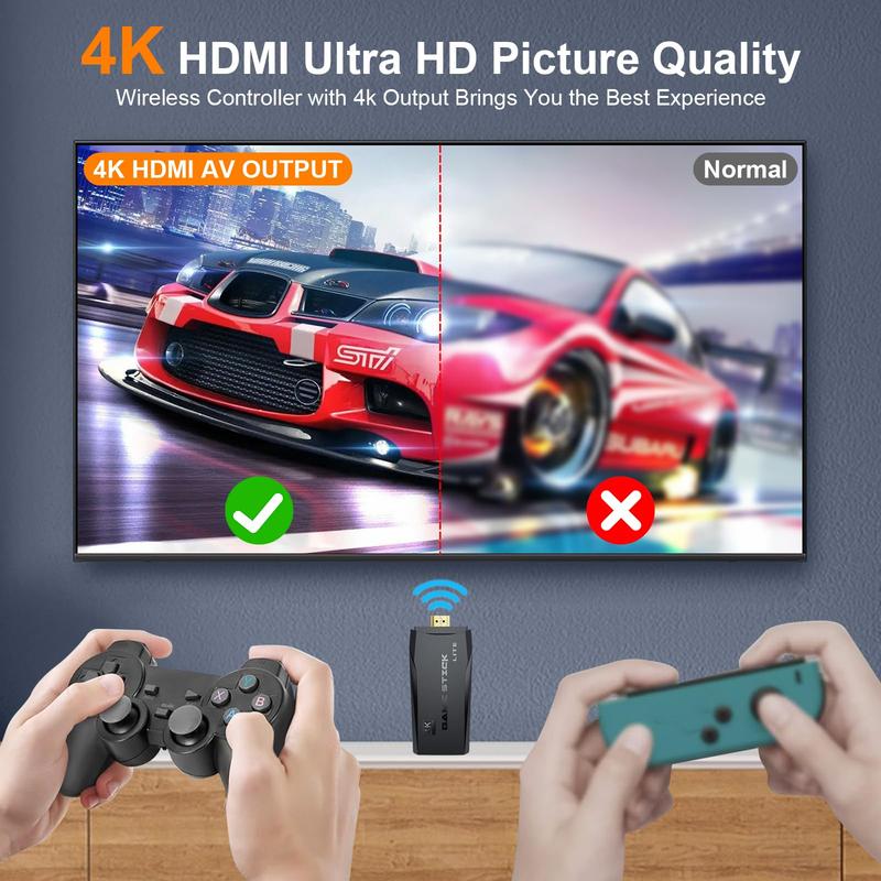 M8 PRO Game Console - PlayGameStick,Nostalgia Stick Game,9ClassicEmulators,4K HDMl Output,Plug and PlayVideoGame Stick Built in 20000+ Games with2.4GWireless Controllers(64G) game stick