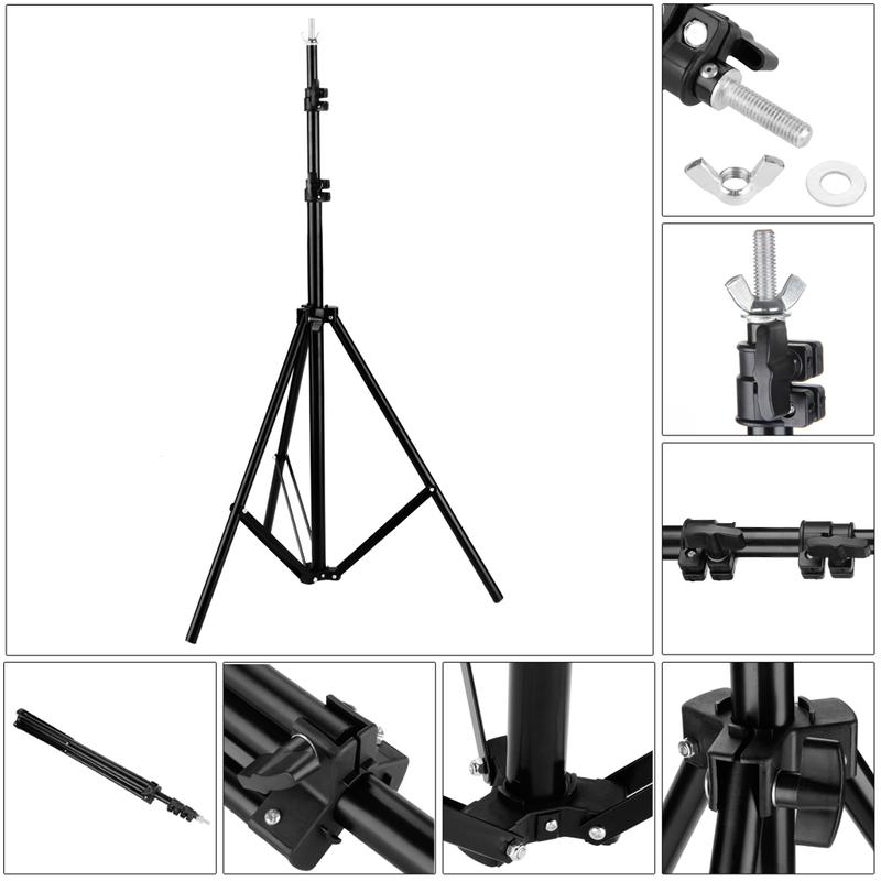 Photography Stand Kit,2*3M Backdrop Support Stand Set Black, Photography Kit for Portrait Studio Video Recording, Filming, Podcast