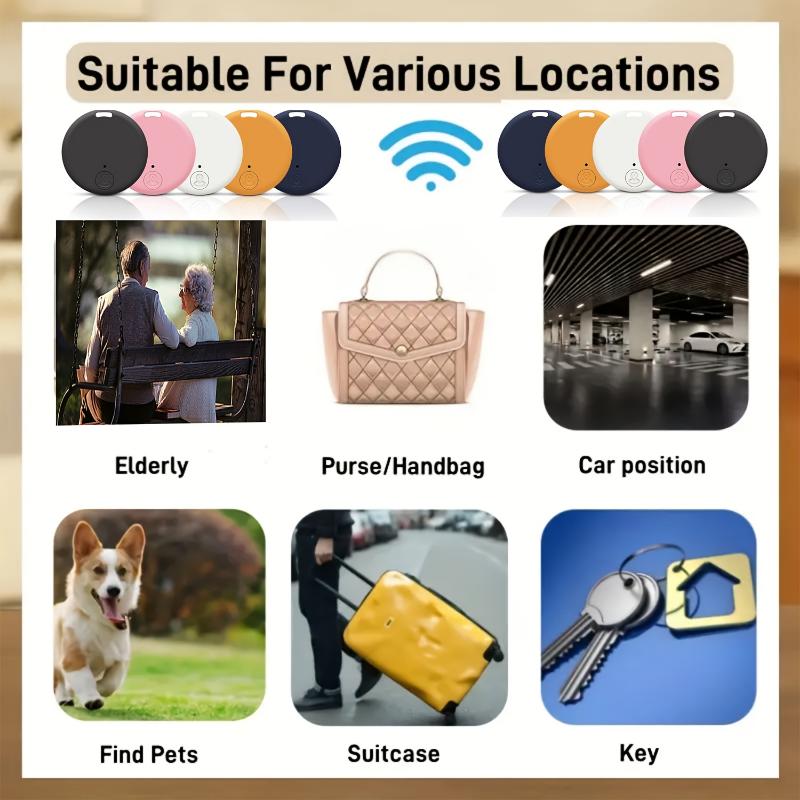 2 6 Pieces Smart Tracker, Mini Key Finder, Wireless Key Finder, Pet Dog And Cat Anti-lost Alarm Sensor, Smart Device Location Tracker, Mini GPS Tracker For Finding Mobile Wallet Key Chain Luggage Items Finder, App Program Control, Halloween