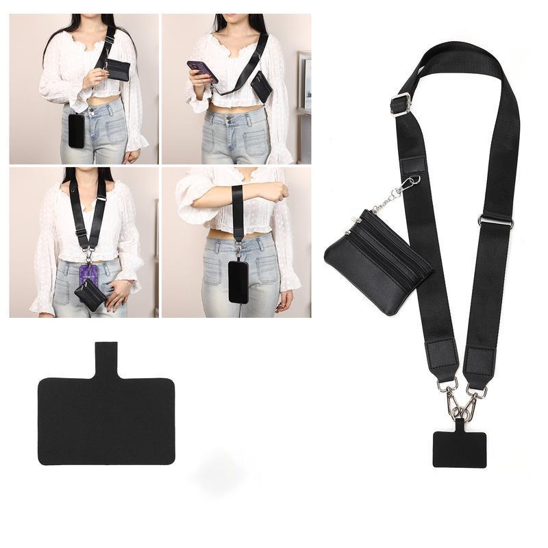 Clip and Go Strap For Phone With Wallet Crossbody, Phone Strap With Wallet, Phone Strap Crossbody With Zipper Pouch Wallet, Phone Wallet, And Cell Phone Holder Badge Accessories Smartphone