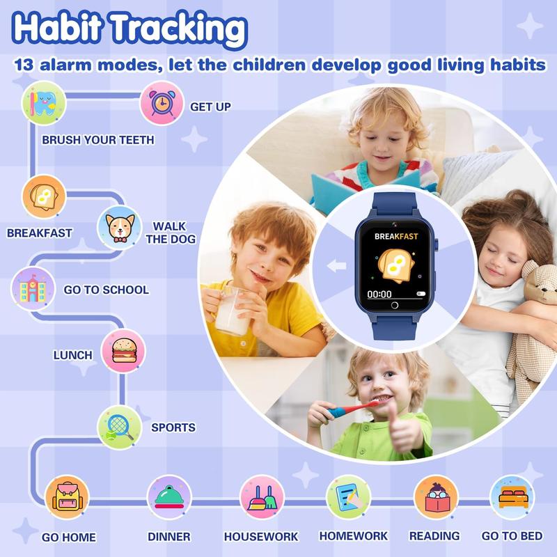 Smart Watch for Kids, Birthday Gift for Kids Age 4-12 Kids Smart Watch Boys with 26 Puzzle Games HD Camera Video Alarm Clock Audiobook Music Toys for 5 6 7 8 9 10 Year Olds Boys