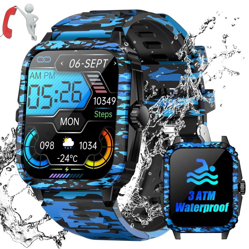 EIGIIS KT71 Men's Smart Watch, 3ATM Waterproof Smart Watch, Sports Watch with Multiple Sports Modes, Long Standby Sports Watch for Smartphone, Perfect Gift, Smart Watch