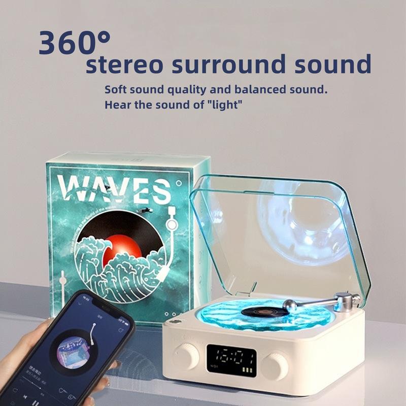 Christmas gift,Portable Bluetooth Speakers with Adjustable RGB Lighting - Audio Wireless retro vinyl speaker aqua vinylspeaker bluetooth vinyl Compact Durable Streaming Smartphone,holiday gifts, birthday gift